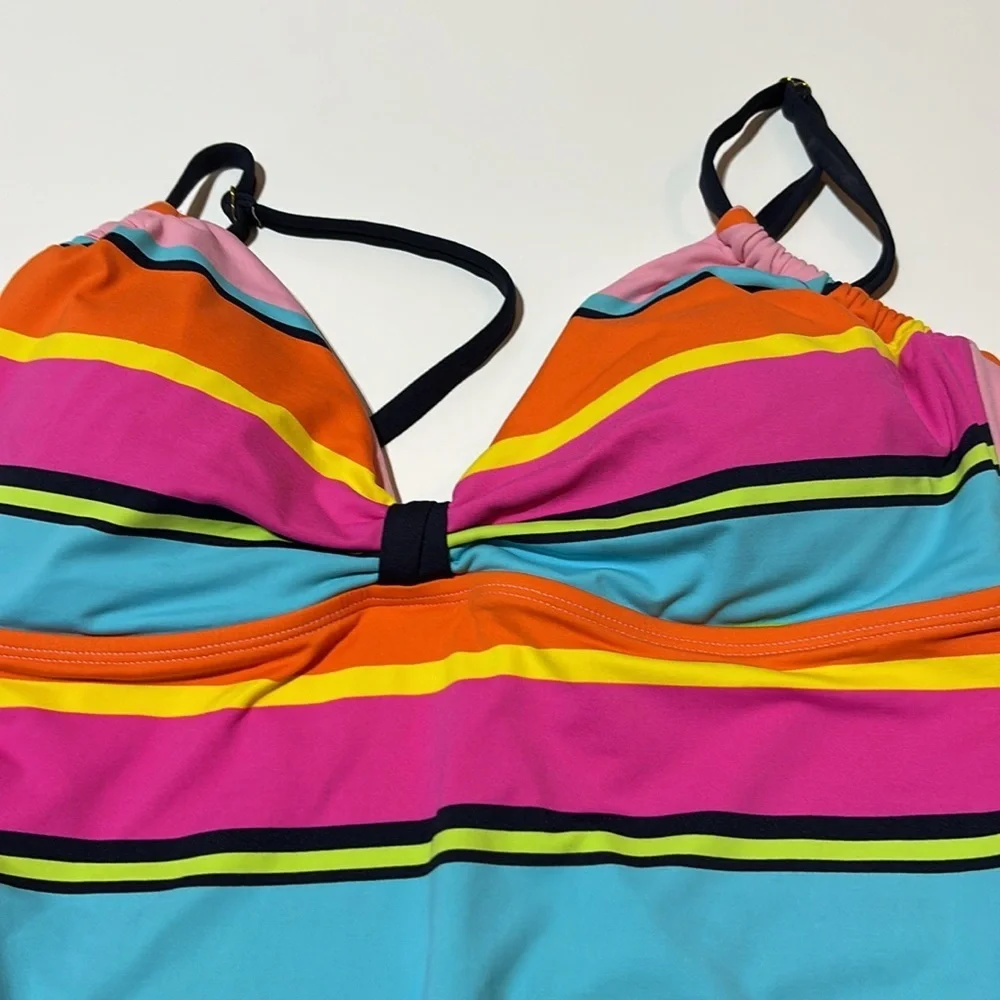 Anne Cole Signature One Piece Multi-Color Swimsuit Size 12